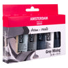 Bruynzeel Amsterdam série standard peinture acrylique tons gris set 20ml, 6 pcs.