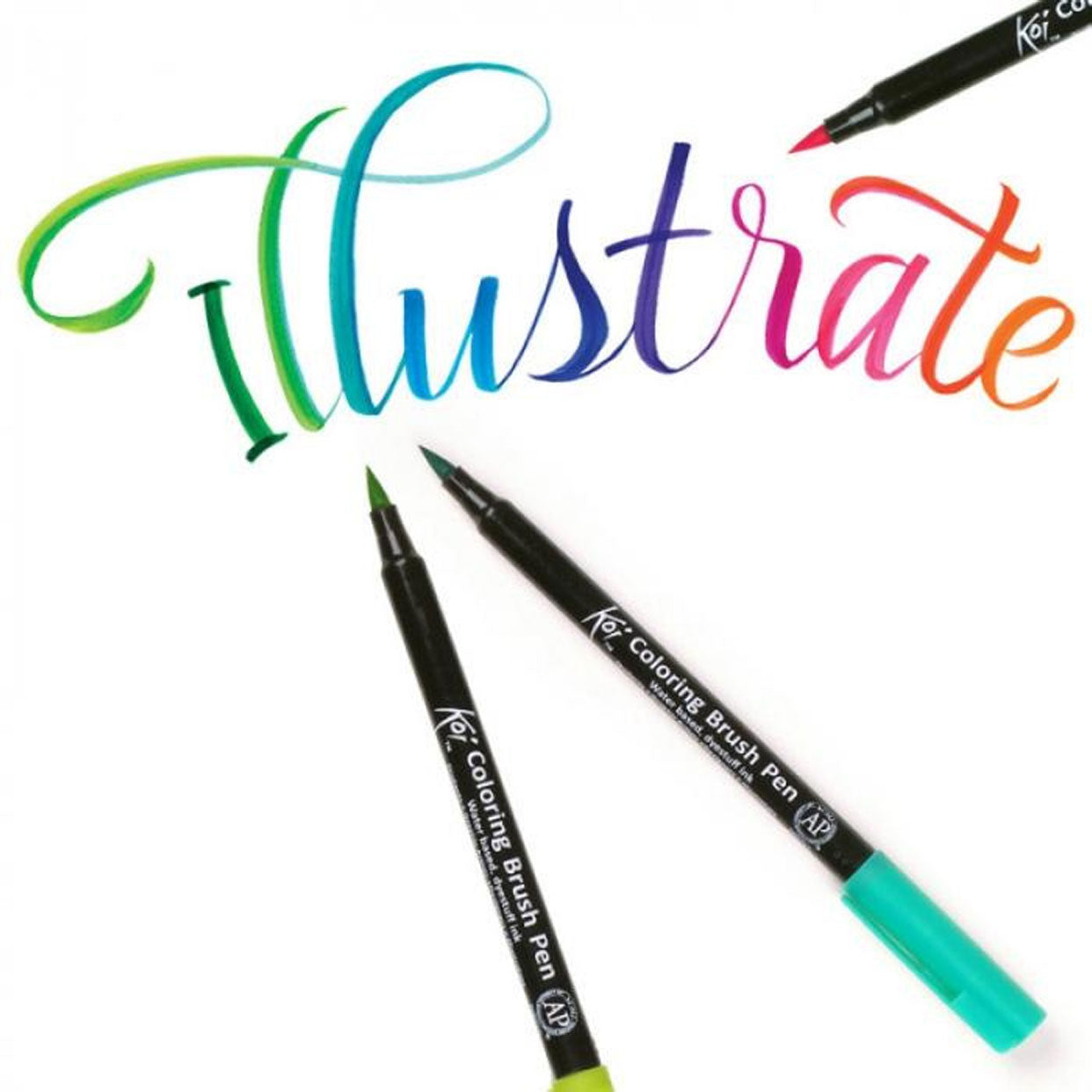 SAKURA KOI Color Brush Brush Brush Markers Set, 12dlg.