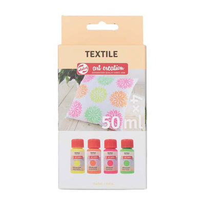 Talens art création peinture textile néon 4x50ml