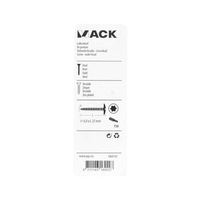 Mack 1069147 - vis de trappe noire 6,0 x 25 mm 10 pcs | 5 pièces