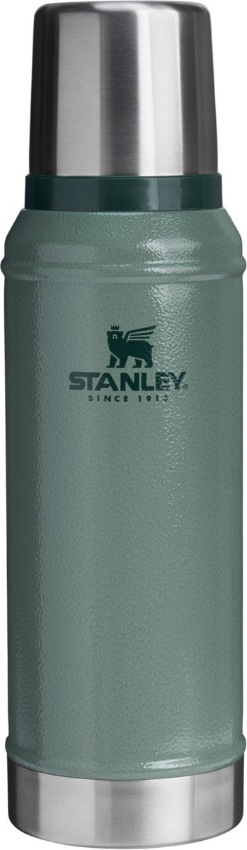 Bouteille thermos légendaire classique Stanley 940 ml - garde au chaud ou au froid pendant 20 heures - étanche - passe au lave-vaisselle - sans BPA - pour café, thé et plus - thermos en acier inoxydable - vert martelé