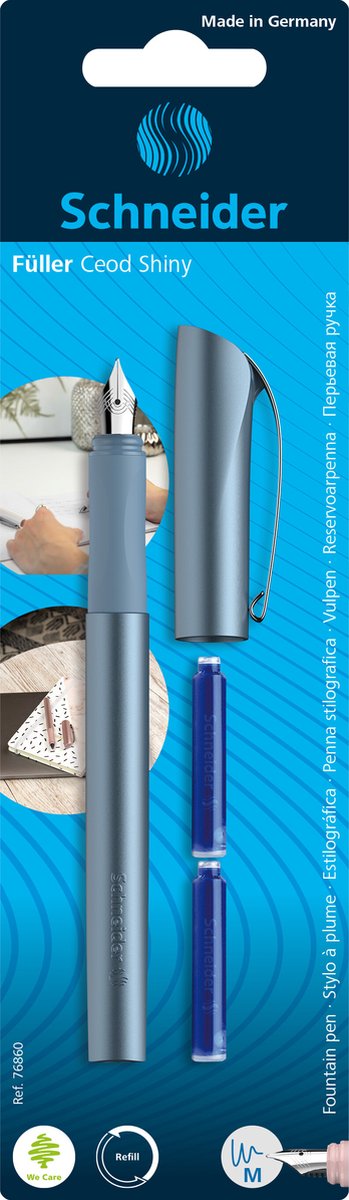 Stylo plume Schneider - ceod brillant - comprenant 2 recharges - sous blister - s-76860
