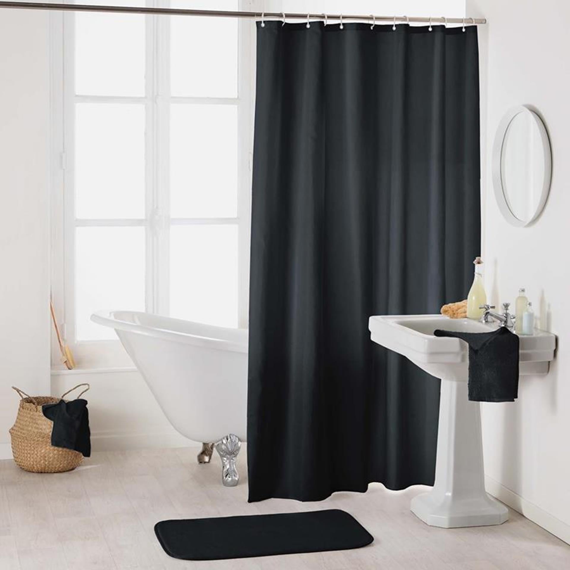 Wicotex rideau de douche uni peva 180x200 noir