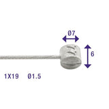 Câble intérieur de frein Elvedes 2250mm acier inoxydable Slick ø1.5mm T-nipple (sur carte) - afbeelding 3