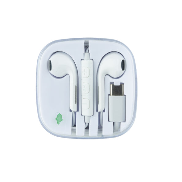 Ecouteurs souris verte Greenmouse USB-C blanc (5 pièces)