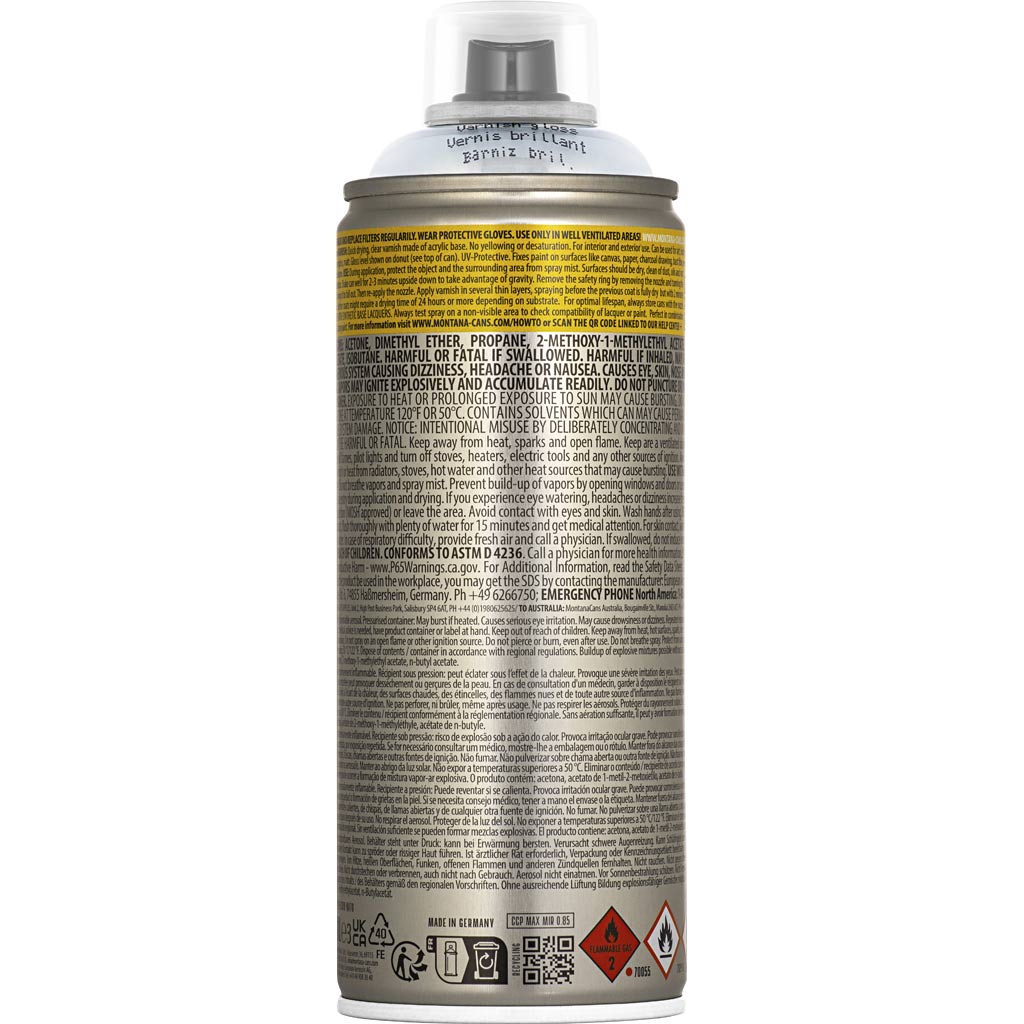 Vernis en pulvérisation du Montana, brillant, 400 ml 1 boîte