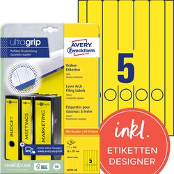 Contre-étiquette avery zweckform ultragrip jaune