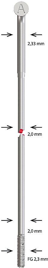 Rayon Alpina rayon inox abouté 2,34x286 mm