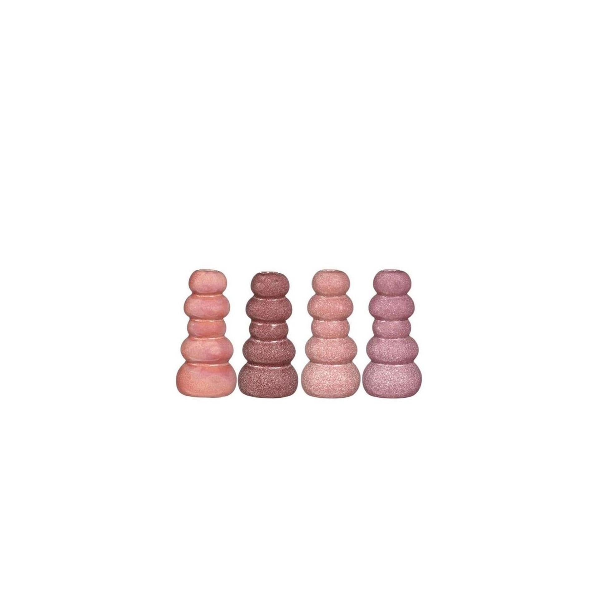 Idées vase galet 4 saisons h15xø7cm rose 4 couleurs