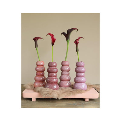 Idées vase galet 4 saisons h15xø7cm rose 4 couleurs