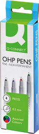 Marqueur ohp Q-connect, non permanent, fin, lot de 4 pièces de couleurs assorties