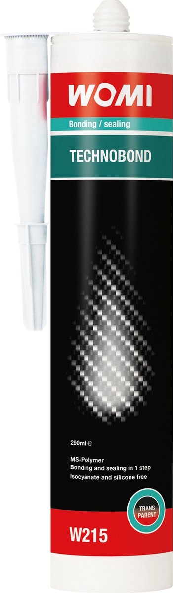Adhésif de montage élastique Womi technobond transparent - 290 ml - flexible fort - finition transparente - résistant aux intempéries