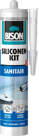 Mastic silicone Bison gris-transparent tube 300 ml - mastic résistant à l'eau, joint sanitaire, insensible aux moisissures, résistant aux couleurs, élastique durable, facile à appliquer