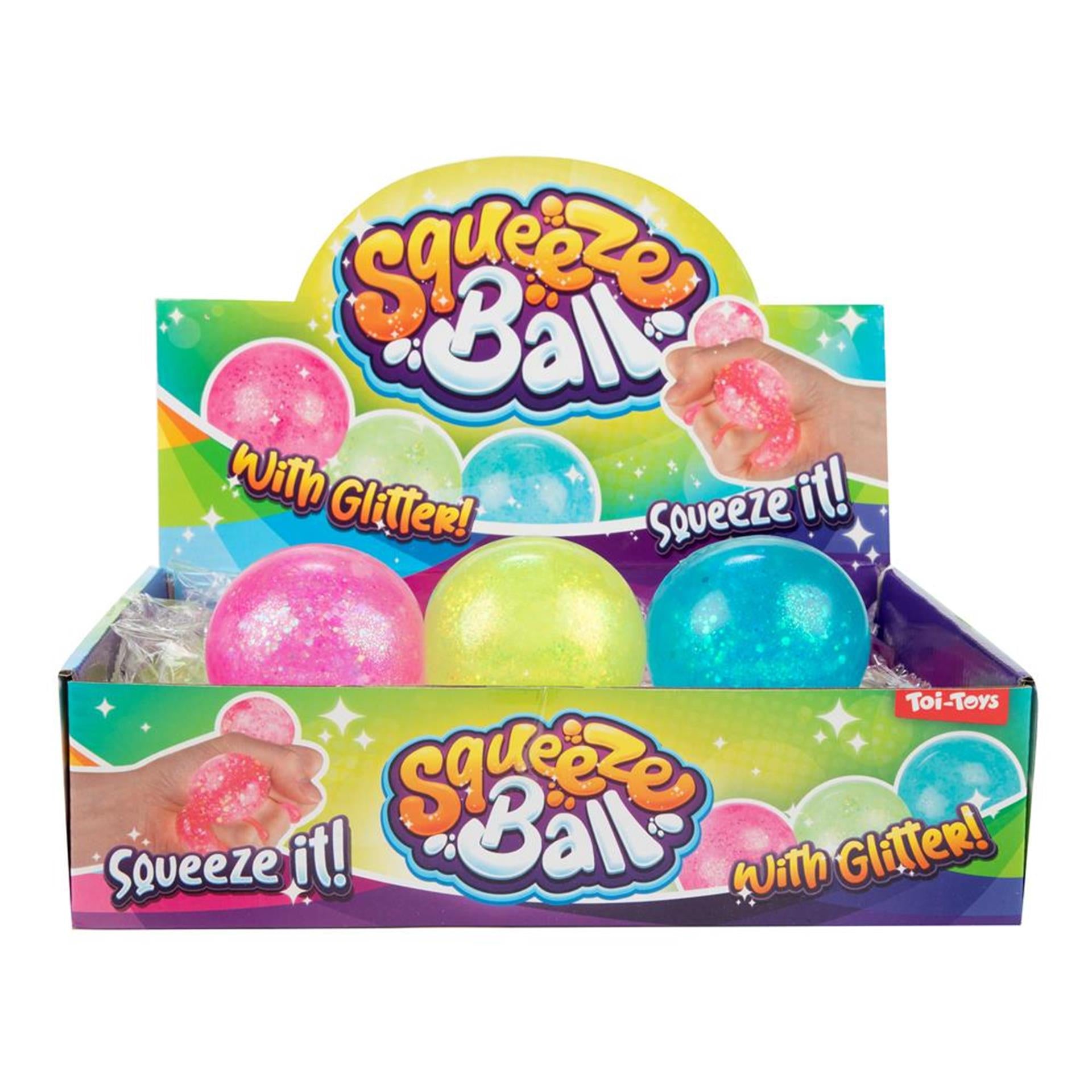 Toi-toys toi toys balle à presser avec gel pailleté ø6cm