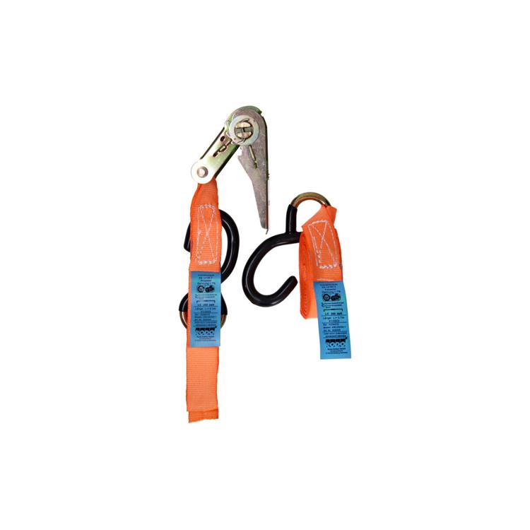 Mack 1023390 - courroie de tension 2d, tendeur à cliquet, crochets en S, 25 mm-4 m max500 kg | 2 pièces