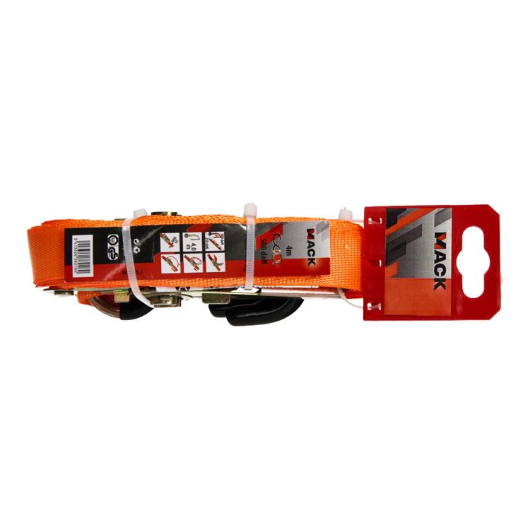 Mack 1023390 - courroie de tension 2d, tendeur à cliquet, crochets en S, 25 mm-4 m max500 kg | 2 pièces