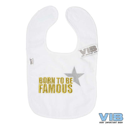 Van der Doelen Baby Slabbetje Velours né pour être célèbre