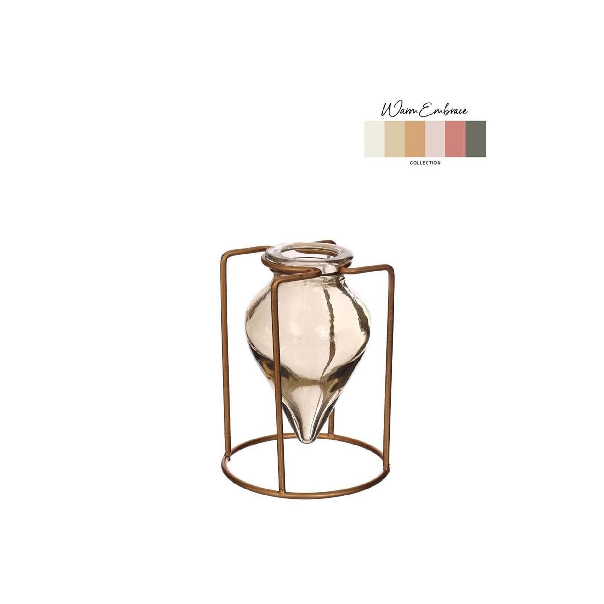 Idées 4 saisons vase à fleurs brise gris ø8,5xh11cm