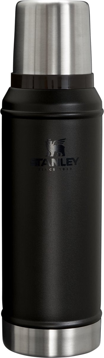 Bouteille thermos légendaire classique Stanley 750 ml - garde au chaud ou au froid pendant 20 heures - étanche - passe au lave-vaisselle - sans BPA - pour café, thé et plus - thermos en acier inoxydable - noir 2.0