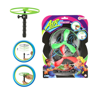 TOI-TOYS TOI-TOYS Disques volants Air 12 cm Green Rouge 3 pièces