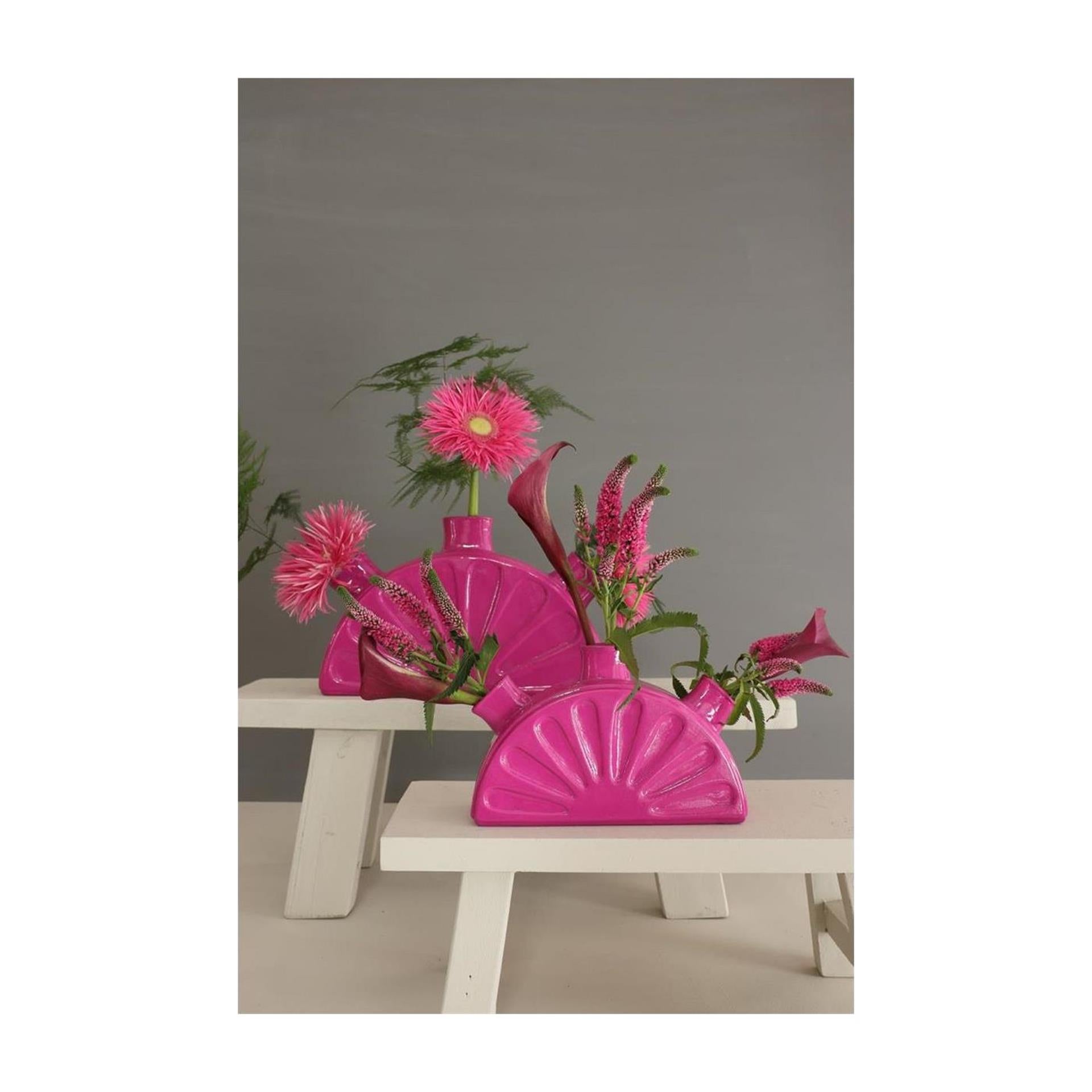 Idées vase citron 4 saisons 18,5x5xh11,5cm fuchsia
