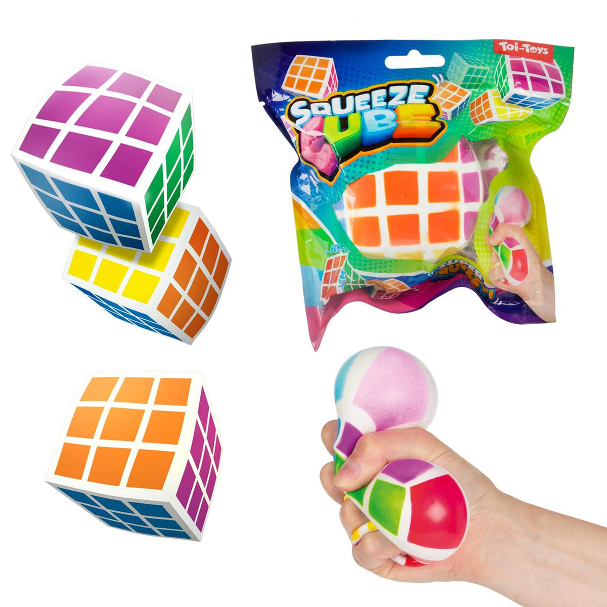 Toi-toys puzzle magique cube à presser 6 cm | 6 pièces