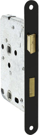 Serrure de toilette Starx - serrure de salle de bain - serrure de porte intérieure - serrure avec plaque frontale noire - 50 x 63 mm