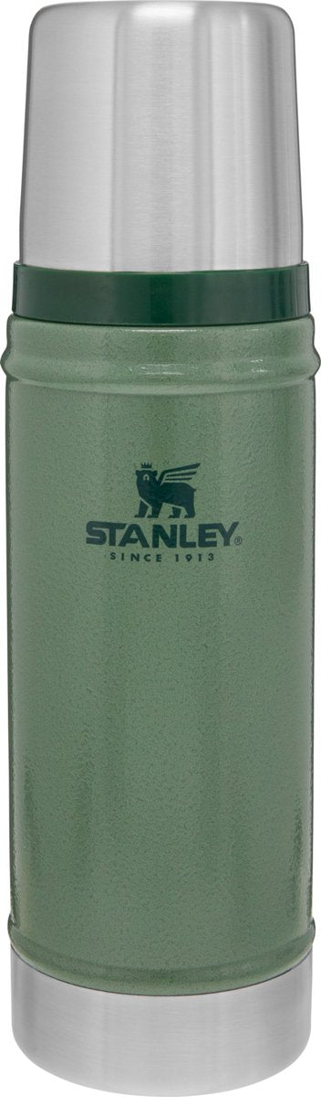 Bouteille thermos légendaire classique Stanley 0,47 l - garde au chaud ou au froid pendant 15 heures - étanche - passe au lave-vaisselle - sans BPA - pour café, thé et plus - thermos en acier inoxydable - vert martelé