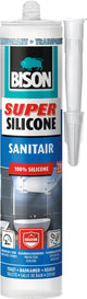 Tube transparent sanitaire super silicone Bison 300 ml, mastic silicone résistant à l'eau, protection des couleurs longue durée, insensible aux moisissures, facile à traiter