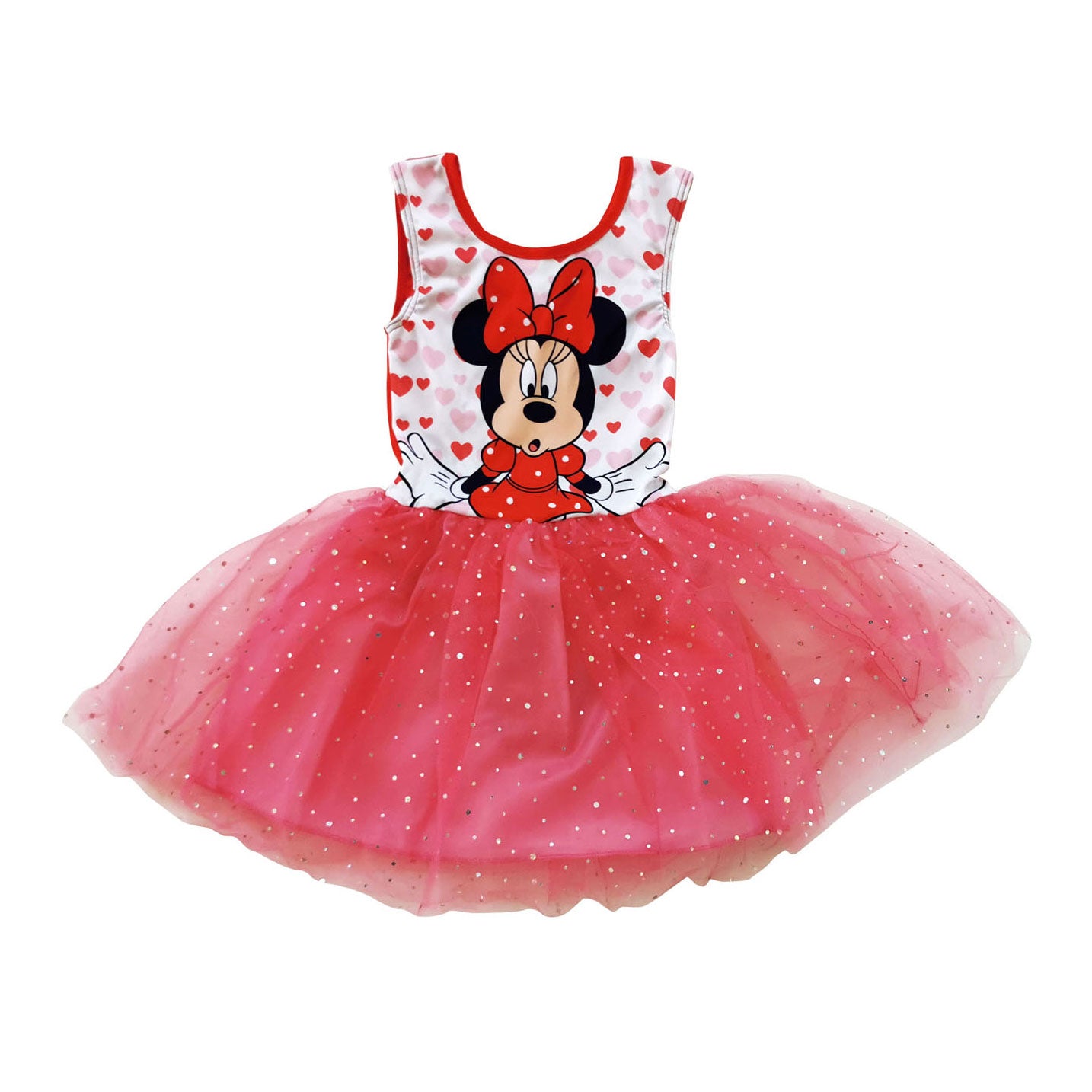 Disney Ballet Robe Minnie Mouse, rouge de coeurs