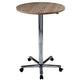 Table haute Bach Hammerer 70 75 x 72 - 114 cm noyer pied chromé