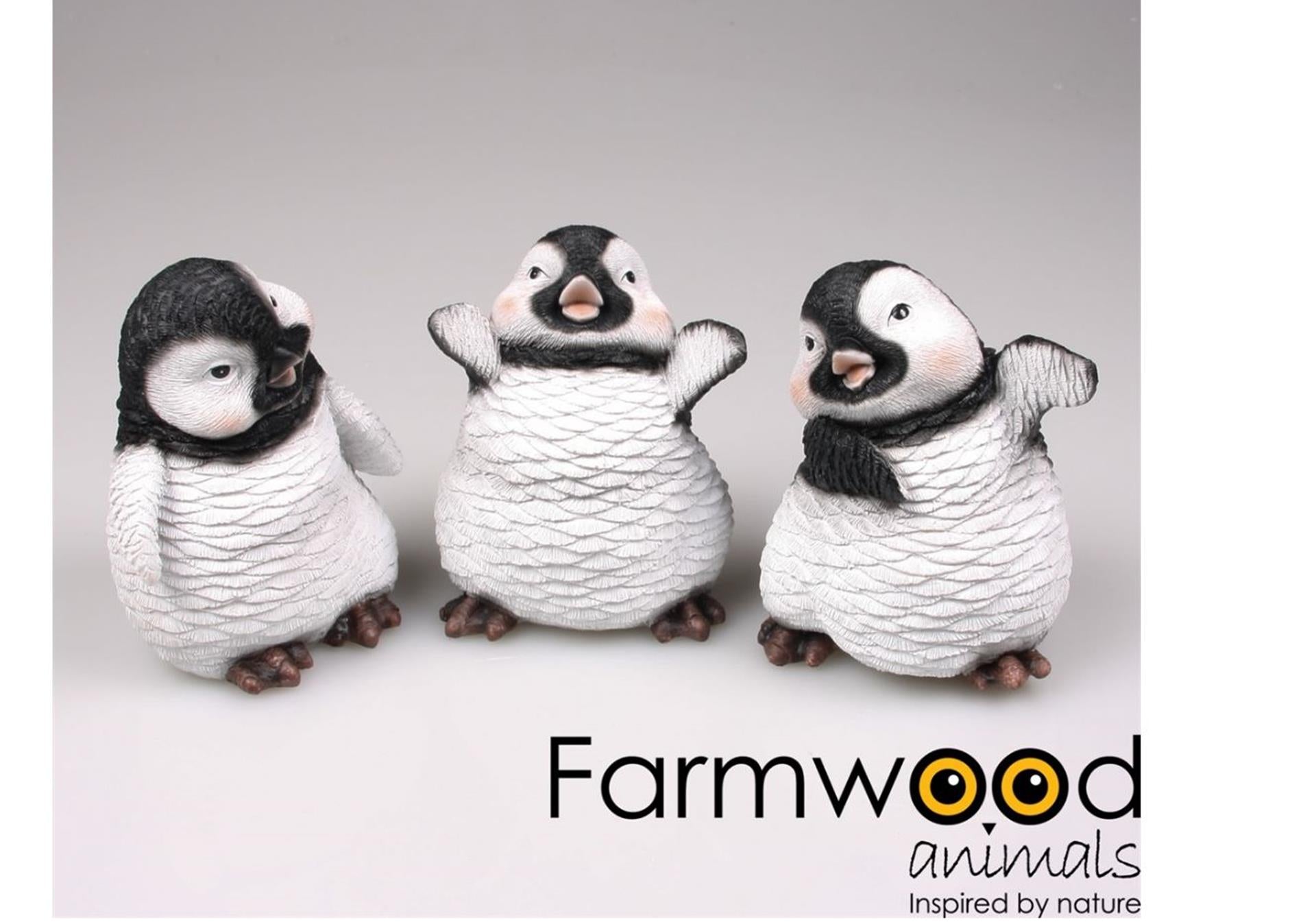 Statue animaux de ferme pingouin 13x22x20cm