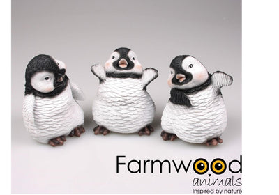 Statue animaux de ferme pingouin 13x22x20cm