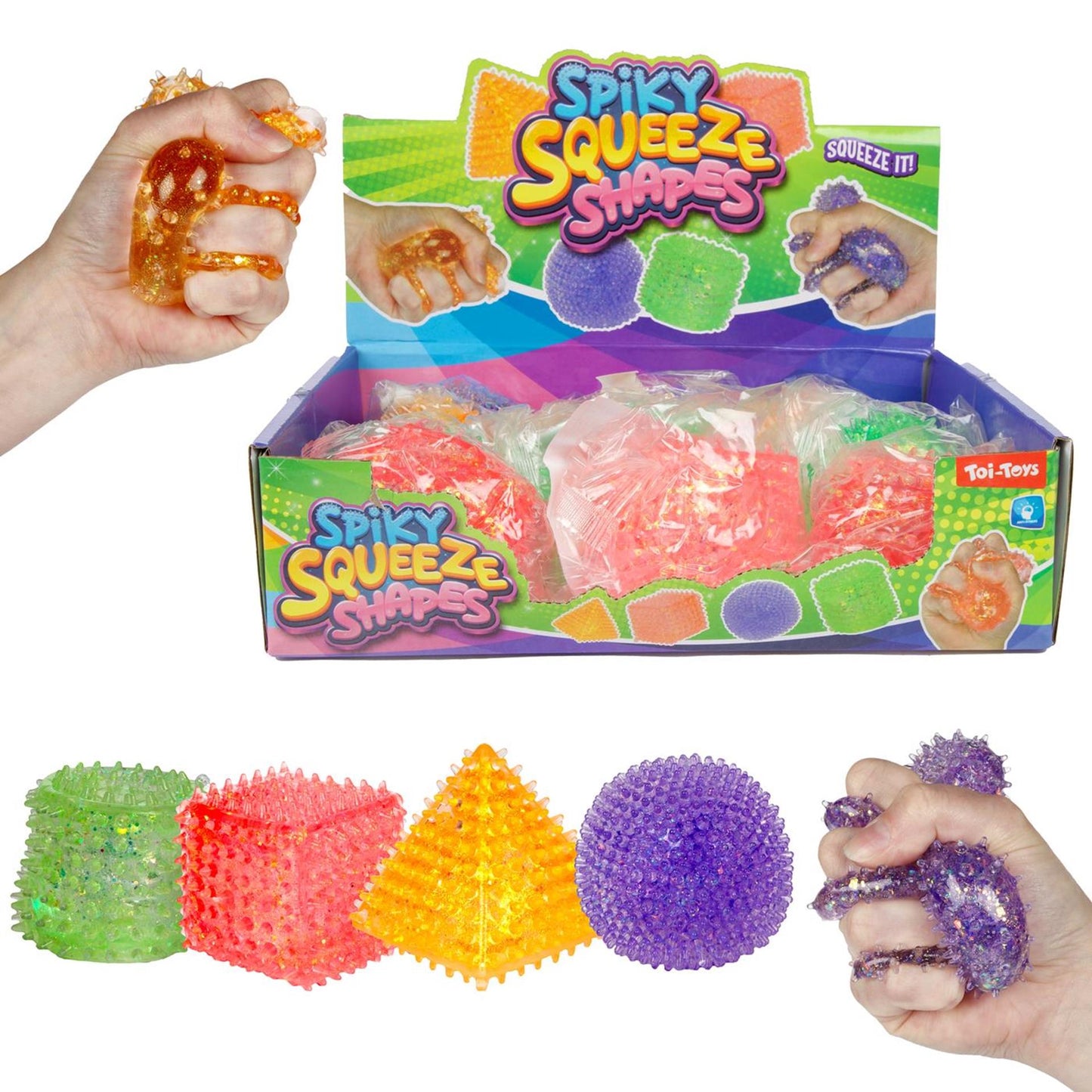 TOI-TOYS FUN Textuurknijpbal Géométrique, 5cm