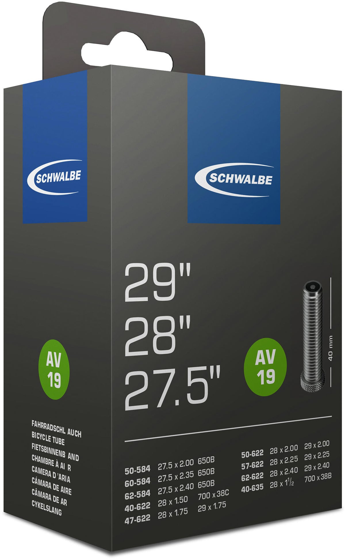 Tube Schwalbe # 19 40 62-584 635 AV40 Autom
