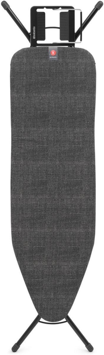 Brabantia planche à repasser b - avec support fer à repasser - 124 x 38 cm - denim noir