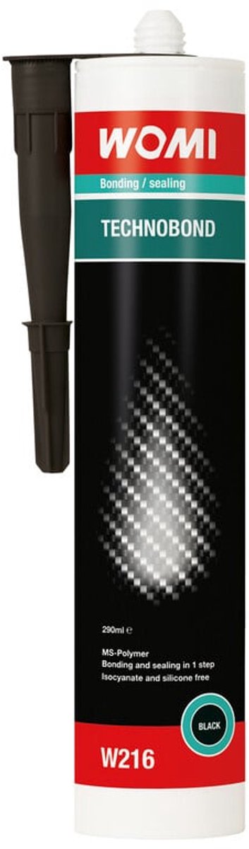 Kit polymère Womi technobond ms noir – 290 ml – forte adhérence – flexible résistant aux intempéries – application universelle