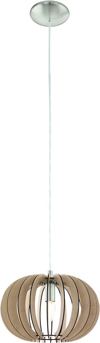 Lampe à suspension Eglo Stellato - E27 - acier|bois - blanc