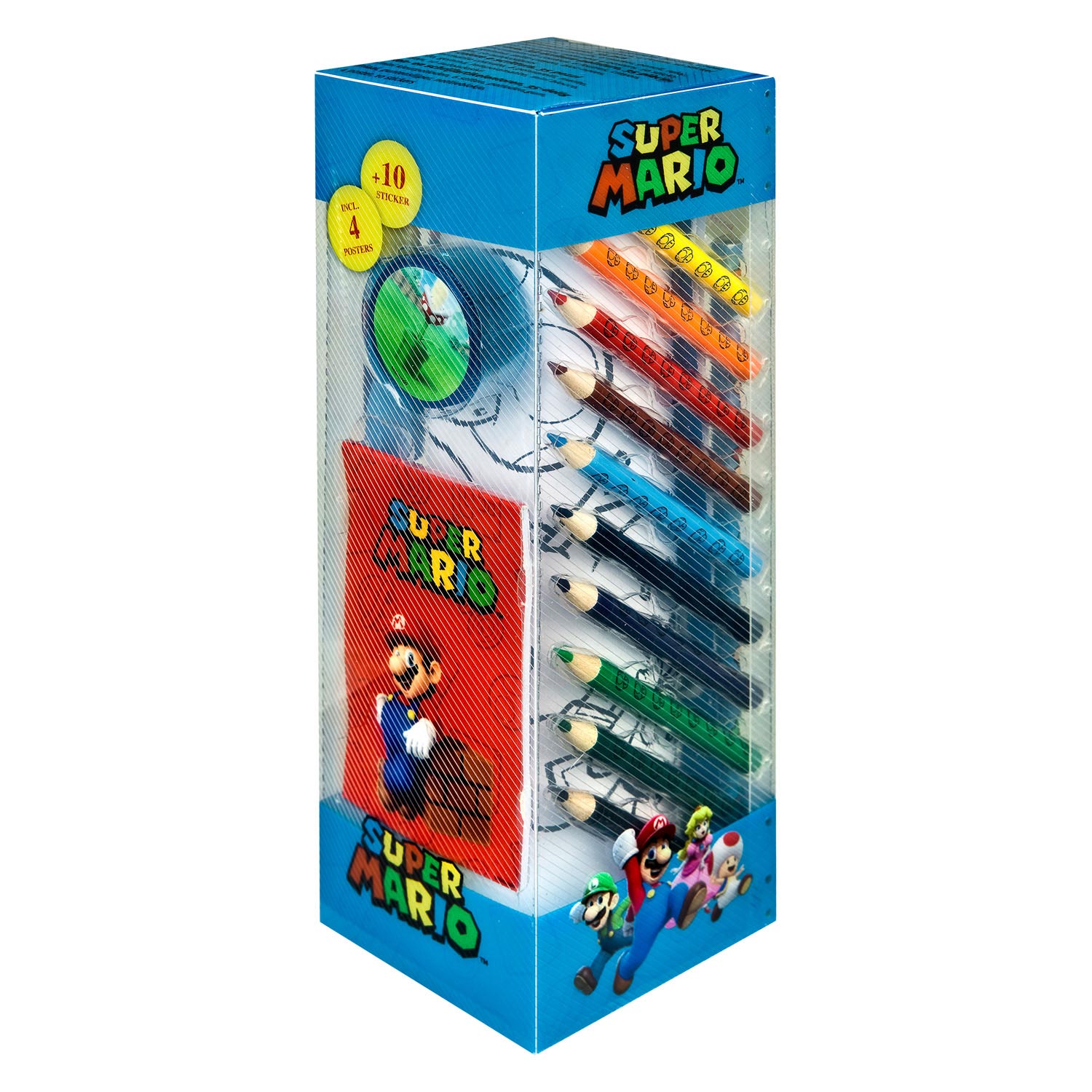 Ensemble de papeterie super mario sous licence pour enfants, tour, 35 pièces.