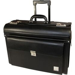 Valise pilote trolley masters london pvc aspect cuir 37x48x24cm noir