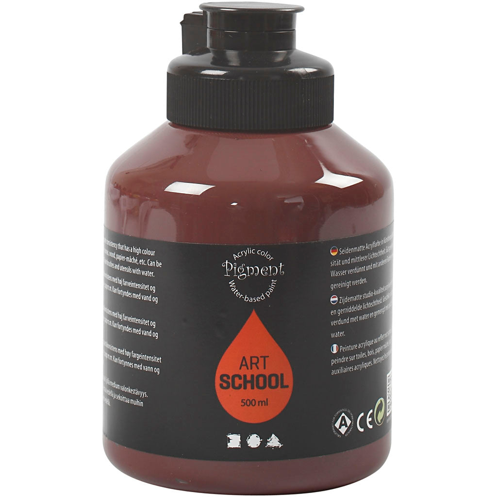 Peinture acrylique Creativ company, semi-brillante, opaque, terre d'ombre brûlée, 500 ml 1 flacon