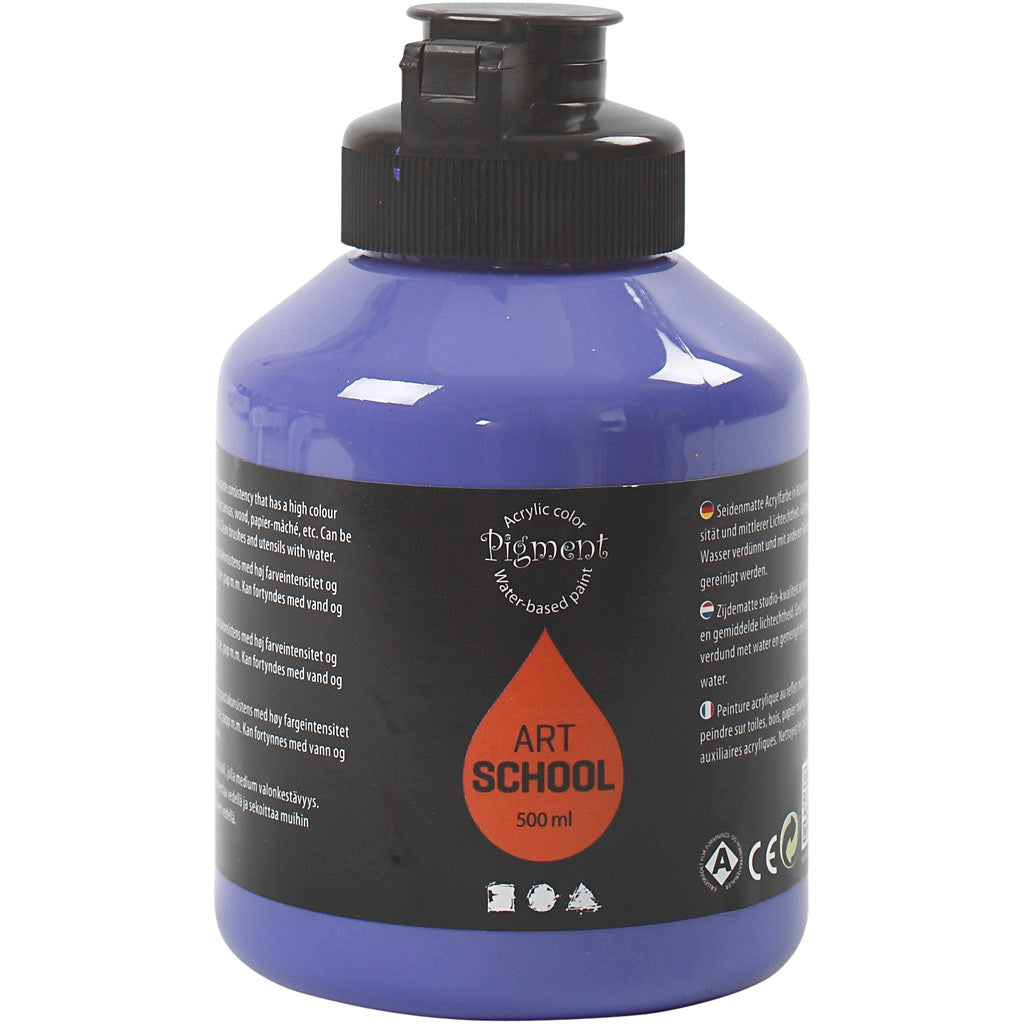 Peinture acrylique Creativ company, semi-brillante, semi-transparente, bleu violet, 500 ml 1 flacon