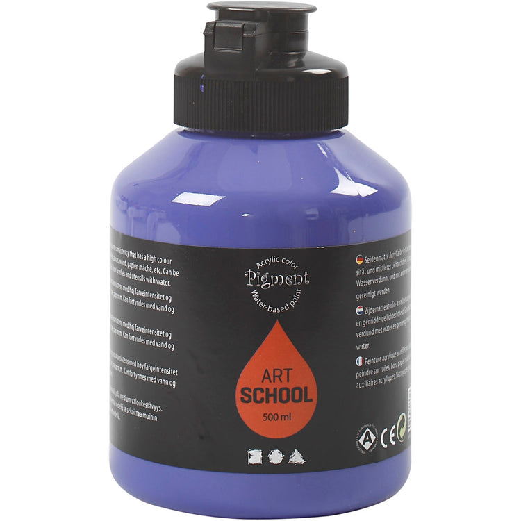 Peinture acrylique Creativ company, semi-brillante, semi-transparente, bleu violet, 500 ml 1 flacon