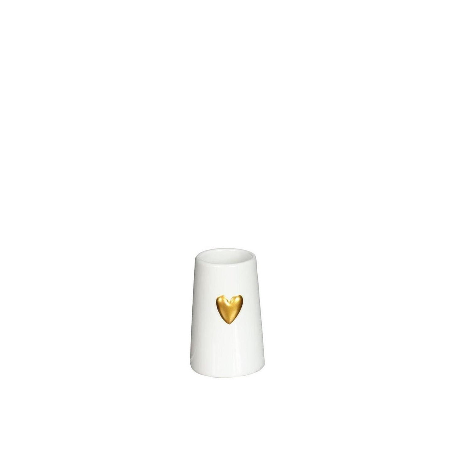 Idées vase 4 saisons avec coeur blanc ø6 h.9 cm