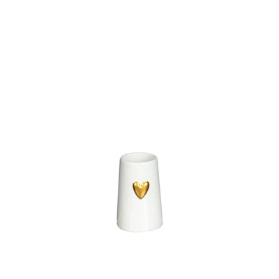 Idées vase 4 saisons avec coeur blanc ø6 h.9 cm