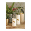 Idées vase 4 saisons avec coeur blanc ø6 h.9 cm