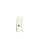 Idées vase 4 saisons avec coeur blanc ø6 h.13 cm