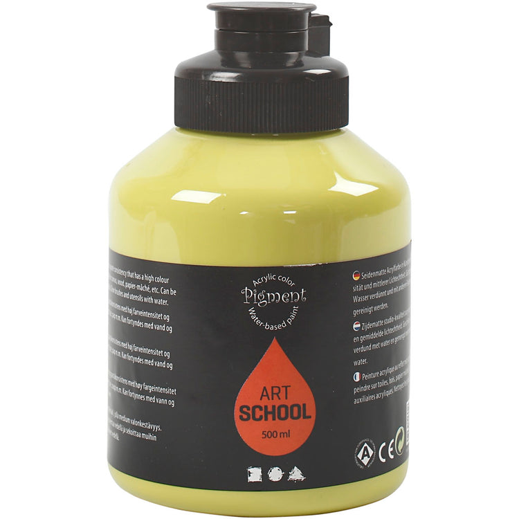 Creativ Company Paint acrylique, semi-brillant, semi-transparent, kiwi, 500 ml 1 bouteille