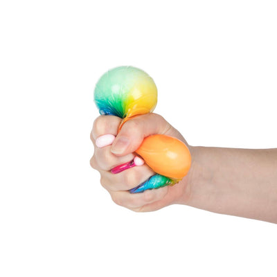 TOI-TOYS FUN Textuurknijmbal Regenboog Ribbels mousse, 7cm