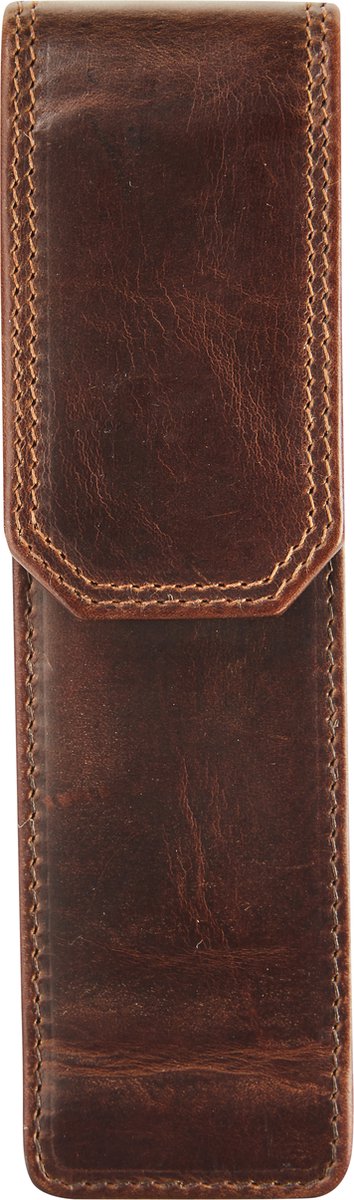 Étui à stylos Maverick l'original en 2 pièces en cuir marron | 1 boîte